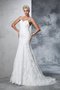 Robe de mariée naturel longue avec décoration dentelle bandouliere spaghetti avec zip - photo 4