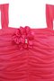 Robe de cortège enfant plissage manche nulle bretelles spaghetti avec fleurs a-ligne - photo 2