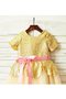 Robe de cortège enfant naturel col u profond avec fleurs de princesse fermeutre eclair - photo 4