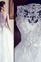 Robe de mariée fantastique encolure ronde avec ruban avec perle manche nulle - photo 2