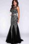 Robe de bal transparent avec perle col en bateau manche nulle textile en tulle - photo 1
