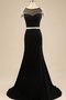 Robe de bal en chiffon de traîne courte avec manche courte de sirène avec zip - photo 1