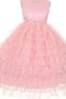 Robe de cortège enfant brillant ligne a col u profond avec sans manches textile en tulle - photo 2