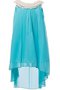 Robe de cortège enfant plissage a-ligne en chiffon manche nulle haut bas - photo 1