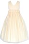 Robe de cortège enfant plissé de col en v ligne a en satin de tour de ceinture empire - photo 1