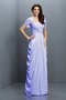 Robe demoiselle d'honneur longue plissage avec manche courte ligne a avec zip - photo 17