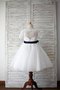 Robe de cortège enfant ceinture a-ligne de princesse avec ruban textile en tulle - photo 3