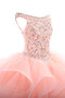 Robe de quinceanera romantique longue avec cristal de crystal floral pin textile en tulle - photo 5