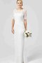 Robe de mariée delicat plissage de fourreau en dentelle col u profond - photo 1
