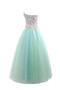 Robe de quinceanera avec cristal en forme dans l'eglise en satin élastique branle - photo 8