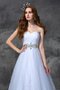 Robe de mariée longue fermeutre eclair de traîne courte avec perle en satin - photo 6