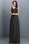 Robe demoiselle d'honneur longue en chiffon jusqu'au sol v encolure fermeutre eclair - photo 2