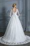 Robe de mariée de mode de bal avec manche 3/4 de traîne moyenne v encolure incroyable - photo 2