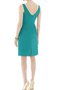 Robe demoiselle d'honneur bref gaine v encolure en satin ruché - photo 2