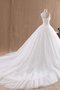 Robe de mariée naturel de mode de bal en dentelle manche nulle en organza - photo 1