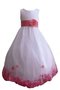 Robe de cortège enfant textile en tulle avec fleurs col u profond avec zip ligne a - photo 1