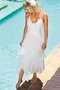 Robe de mariée plissage asymétrique fermeutre eclair jusqu'au mollet avec chiffon - photo 1