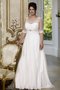 Robe de mariée simple appliques avec chiffon col u profond de traîne courte - photo 1