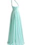 Robe demoiselle d'honneur plissé manche nulle avec chiffon avec cristal a-ligne - photo 2
