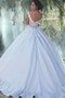 Robe de mariée en satin voyant de traîne courte manche nulle naturel - photo 2