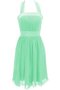 Robe demoiselle d'honneur naturel plissé dénudé en chiffon ligne a - photo 1