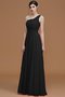 Robe demoiselle d'honneur naturel avec sans manches ligne a ruché d'épaule asymétrique - photo 8