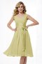 Robe demoiselle d'honneur plissage courte a-ligne en chiffon larges bretelles - photo 6