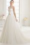 Robe de mariée romantique plissage manche nulle ligne a avec mousseline - photo 1