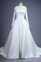 Robe de mariée sage elégant de lotus en dentelle en satin - photo 1