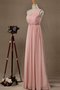 Robe demoiselle d'honneur plissé ruché avec chiffon d'épaule asymétrique manche nulle - photo 2
