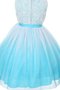 Robe de cortège enfant naturel manche nulle encolure ronde textile en tulle ligne a - photo 2