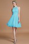 Robe demoiselle d'honneur naturel manche nulle encolure ronde avec chiffon de princesse - photo 7