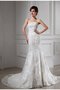 Robe de mariée de tour de ceinture en haute avec perle en satin cordon manche nulle - photo 1