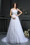 Robe de mariée en satin de princesse fermeutre eclair de traîne moyenne v encolure - photo 1