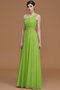 Robe demoiselle d'honneur naturel avec sans manches ligne a ruché d'épaule asymétrique - photo 20
