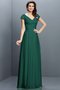 Robe demoiselle d'honneur plissé avec fronce avec manche courte v encolure de princesse - photo 9