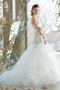 Robe de mariée intemporel de traîne courte manche nulle en chute avec gradins - photo 1