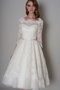 Robe de mariée delicat plissage a-ligne en 1/2 manche en tulle - photo 1