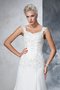 Robe de mariée longue ligne a bretelles spaghetti cordon avec chiffon - photo 7