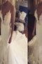 Robe de mariée naturel manche nulle de traîne moyenne de sirène en tulle - photo 1