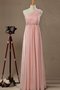Robe demoiselle d'honneur plissé ruché avec chiffon d'épaule asymétrique manche nulle - photo 1