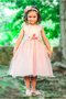 Robe de cortège enfant plissage de lotus a-ligne au niveau de cou textile en tulle - photo 1