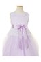 Robe de cortège enfant plissé col u profond manche nulle de lotus ceinture - photo 2