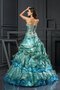 Robe de quinceanera longue de col en cœur manche nulle cordon de mode de bal - photo 2