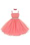 Robe de cortège enfant plissage pailleté manche nulle a-ligne en organza - photo 1