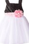 Robe de cortège enfant pailleté a-ligne encolure en carré fermeutre eclair en tulle - photo 1