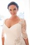 Robe de mariée simple avec décoration dentelle avec fronce lache de traîne courte - photo 2
