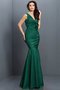 Robe demoiselle d'honneur avec fleurs en taffetas de col en v fermeutre eclair de sirène - photo 9