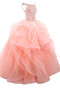 Robe de quinceanera romantique longue avec cristal de crystal floral pin textile en tulle - photo 4