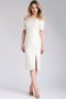 Robe de mariée simple modeste distinguee au niveau de genou avec manche courte - photo 1